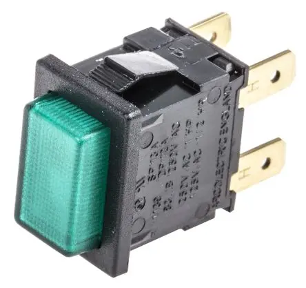 Produktfoto 1 von Arcolectric (Bulgin) Ltd 8300 Druckschalter Beleuchtet Rastend Panel Ø 12.9 x 19.1 mm, 2-poliger Umschalter / 16A 250 V