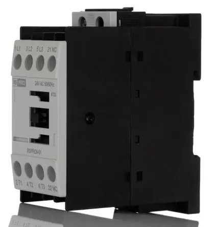 Produktfoto 1 von RS PRO Schütz 24V ac-Spule, 3-polig, 690V / 9 A 24V ac 4 kW 1 Öffner Elektromechanisch 1-Hilfskontakte