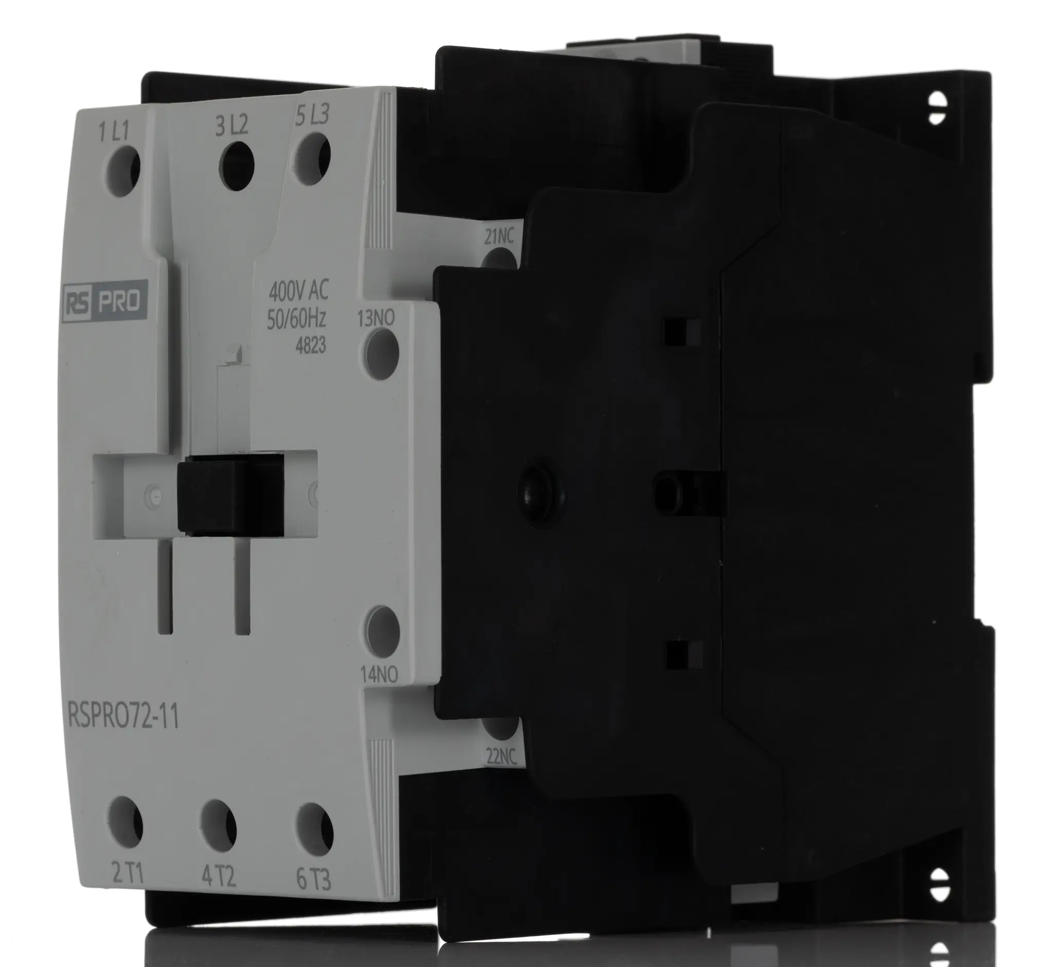 Produktfoto 1 von RS PRO Schütz 400 V ac-Spule, 3-polig, 690V / 72 A 24 V 37 kW 1 Schließer/1 Öffner Elektromechanisch 2-Hilfskontakte