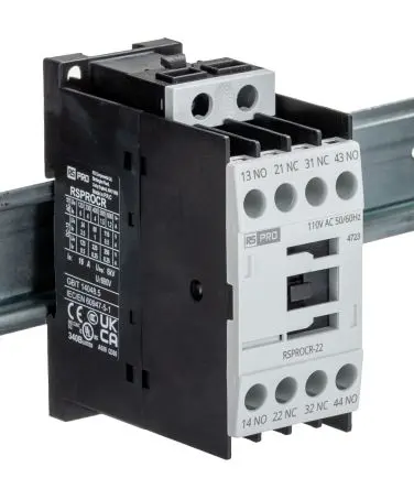 Produktfoto 1 von RS PRO Schütz 110V ac-Spule, 1-polig, 500V / 4 A 110V ac 2 Schließer/2 Öffner Elektromechanisch 4-Hilfskontakte