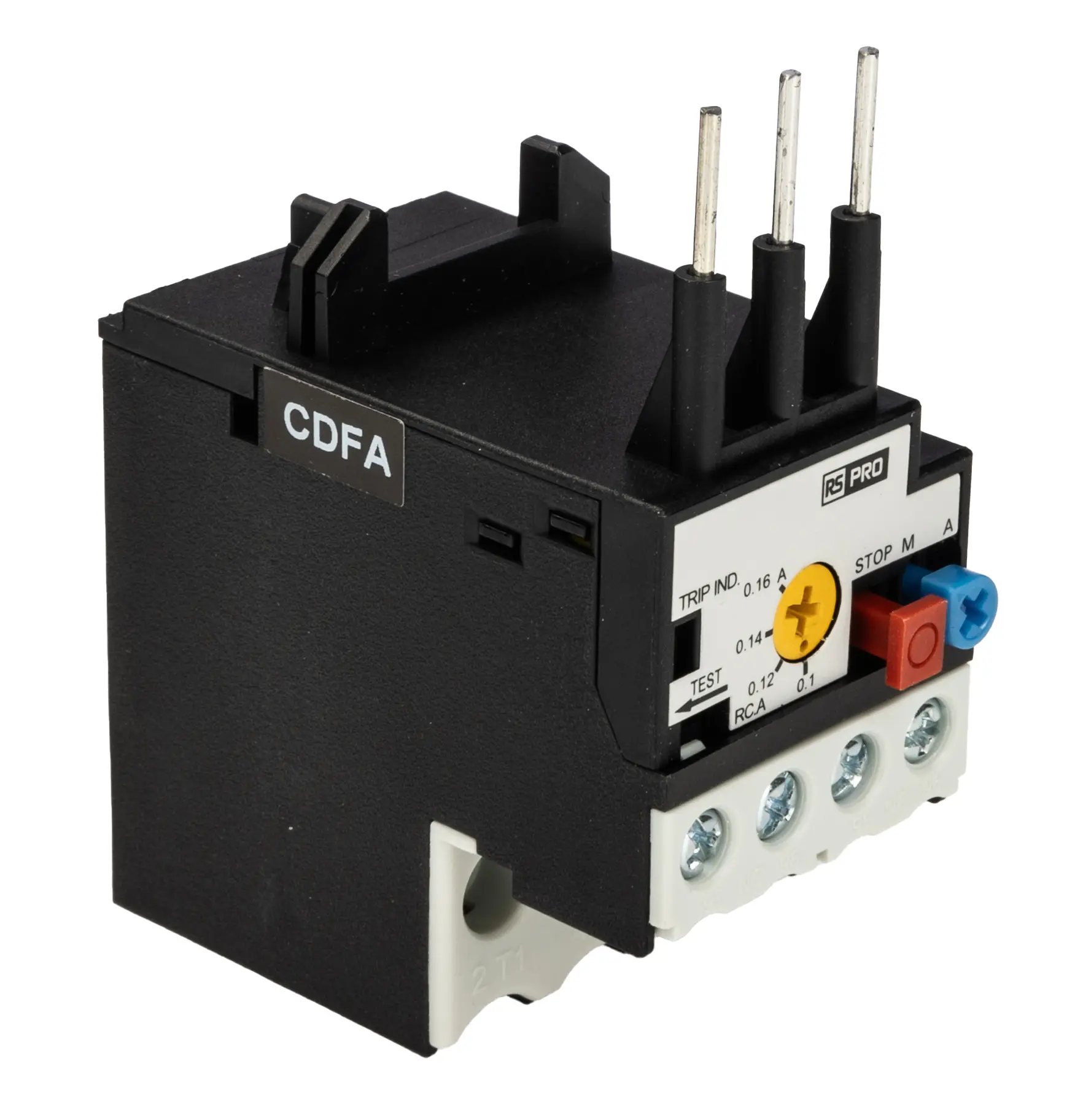 Produktfoto 1 von RS PRO Thermisches Überlastrelais, / 0.16 A 5.4 W 1 Schließer/1 Öffner, 4000V ac / 160 mA