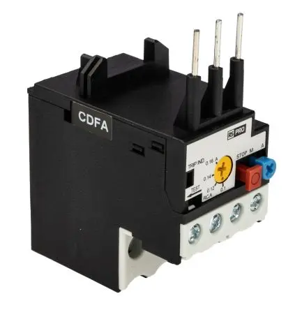 Produktfoto 1 von RS PRO Thermisches Überlastrelais, / 0.16A 5.4 W 1 Schließer/1 Öffner, 4000V ac / 160mA