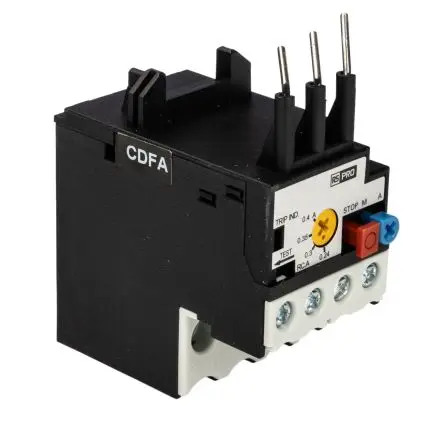 Produktfoto 1 von RS PRO Thermisches Überlastrelais, / 0.4A 5.4 W 1 Schließer/1 Öffner, 4000V ac / 400mA