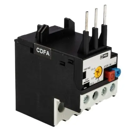 Produktfoto 1 von RS PRO Thermisches Überlastrelais, / 0.6A 5.4 W 1 Schließer/1 Öffner, 4000V ac / 600mA