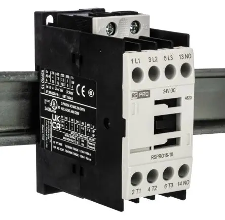 Produktfoto 1 von RS PRO Schütz 24V dc-Spule, 3-polig, 690V / 15 A 24V dc 7.5 kW 1 Schließer Elektromechanisch 1-Hilfskontakte