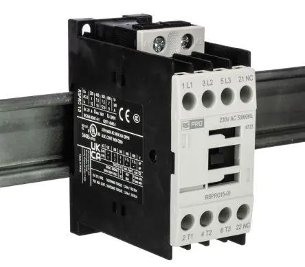 Produktfoto 1 von RS PRO Schütz 230V ac-Spule, 3-polig, 690V / 15 A 24V 7.5 kW 1 Öffner Elektromechanisch 1-Hilfskontakte