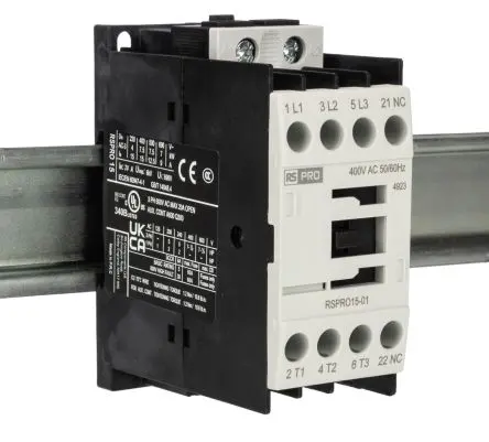 Produktfoto 1 von RS PRO Schütz 400V ac-Spule, 3-polig, 690V / 15 A 24V 7.5 kW 1 Öffner Elektromechanisch 1-Hilfskontakte