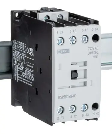 Produktfoto 1 von RS PRO Schütz 230V ac-Spule, 3-polig, 690V / 38 A 24V 18.5 kW 1 Öffner Elektromechanisch 1-Hilfskontakte