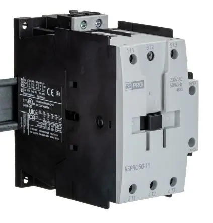 Produktfoto 1 von RS PRO Schütz 230V ac-Spule, 3-polig, 690V / 50 A 24V 22 kW 1 Schließer/1 Öffner Elektromechanisch 2-Hilfskontakte