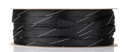 Produktfoto 1 von RS PRO Kabelbinder Schwarz Polyethylenterephthalat für Kabel-Ø 13 mm, Kabel ø 28 mm, Länge 100m Umflochten Dehnbar