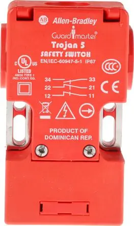 Produktfoto 1 von Allen Bradley Guardmaster 440K Sicherheits-Verriegelungsschalter Schlüssel Verriegelung Betätiger inklusive 2 Öffner