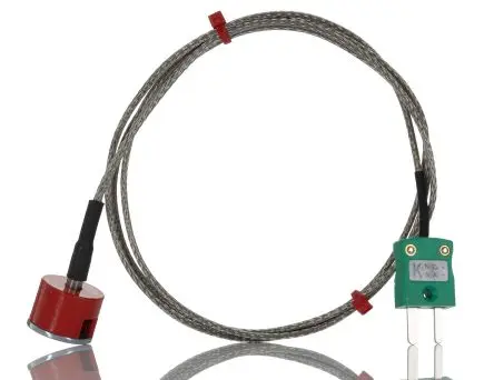 Produktfoto 1 von RS PRO Edelstahl Knopfmagnet-Thermoelement Typ K, Ø 19.1 mm x 1 m -50 °C → 250 °C