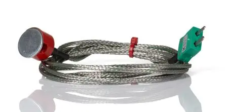 Produktfoto 1 von RS PRO Edelstahl Knopfmagnet-Thermoelement Typ K, Ø 19.1 mm x 2 m -50 °C → 250 °C