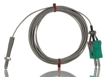 Produktfoto 1 von RS PRO Edelstahl Düsen-Thermoelement Typ K, Ø 6 mm x 5 m 0 °C → 350 °C