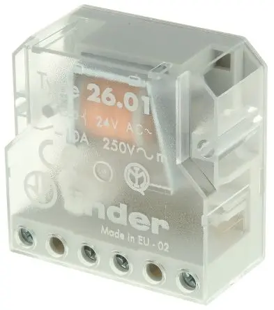 Produktfoto 1 von Finder 26 Stromstoßschalter modular 24V ac Spule SPST Panel 10A 70 Ω 4.5 W