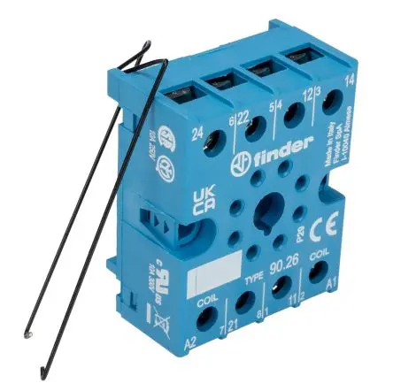 Produktfoto 1 von Finder Relaissockel zur Verwendung mit 60,12 90, 8 -Kontakt, DIN-Hutschiene, 250V ac