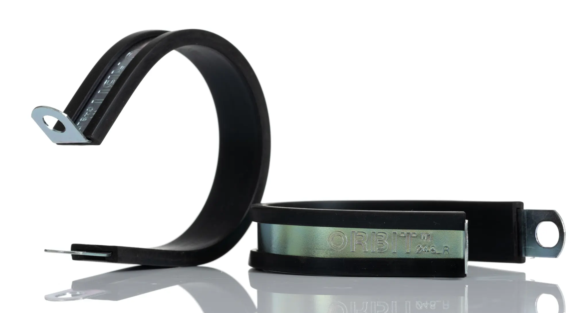 Produktfoto 1 von RS PRO Ethylen-Propylen-Dien-Monomer-Kautschuk Schwarz Weichstahl P-Schellen, Ø 48 mm, x 17 mm