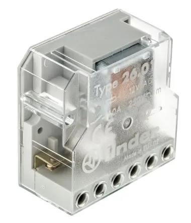 Produktfoto 1 von Finder 26 Leistungsrelais 12V ac Spule 1 Schließer Panel 10A 17 Ω 4.5 W