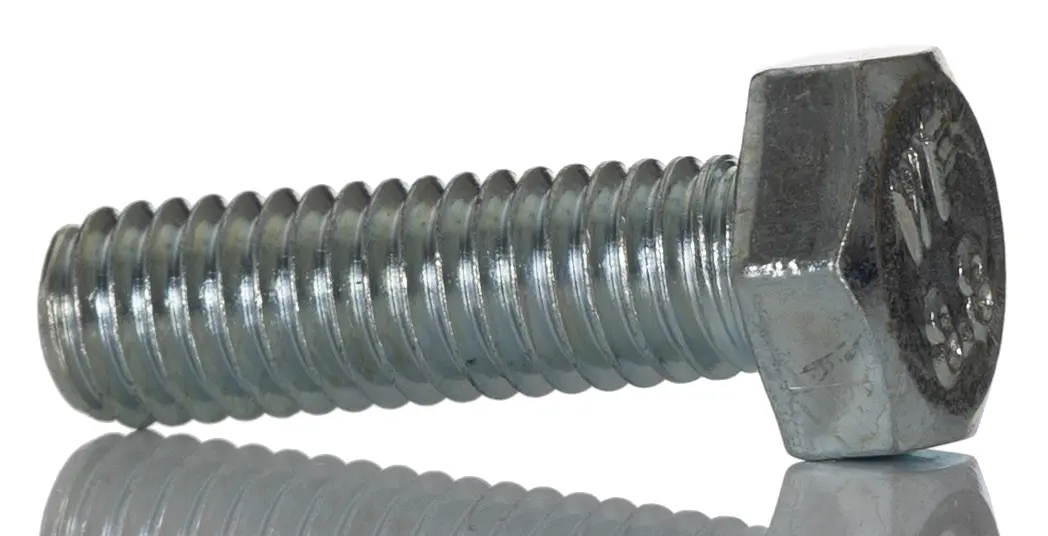 Produktfoto 1 von RS PRO x 1.0 mm Sechskantschraube, Stahl Glanzzink, DIN 933