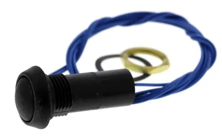 Produktfoto 1 von ITW 59 Miniaturdruckschalter Schwarz Tastend Panel Ø 13.6 mm, SPST / 400mA 50 V dc 125 V ac, IP67