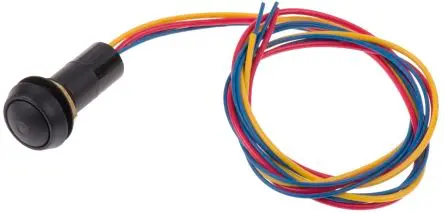 Produktfoto 1 von ITW 59 Miniaturdruckschalter Rot Beleuchtet Tastend Panel Ø 13.6 mm, SPST / 400mA 50 V dc 125 V ac, IP67