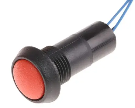 Produktfoto 1 von ITW 59 Miniaturdruckschalter lichtdurchlässig Tastend Panel Ø 13.6 mm, SPST / 400mA 50 V dc 125 V ac, IP67