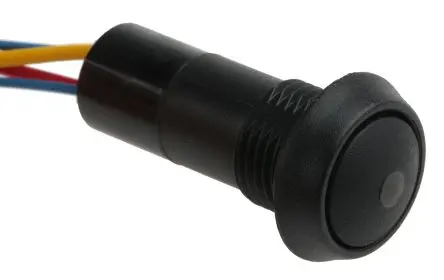Produktfoto 1 von ITW 59 Miniaturdruckschalter Grün Beleuchtet Tastend Panel Ø 13.6 mm, SPST / 400mA 50 V dc 125 V ac, IP67