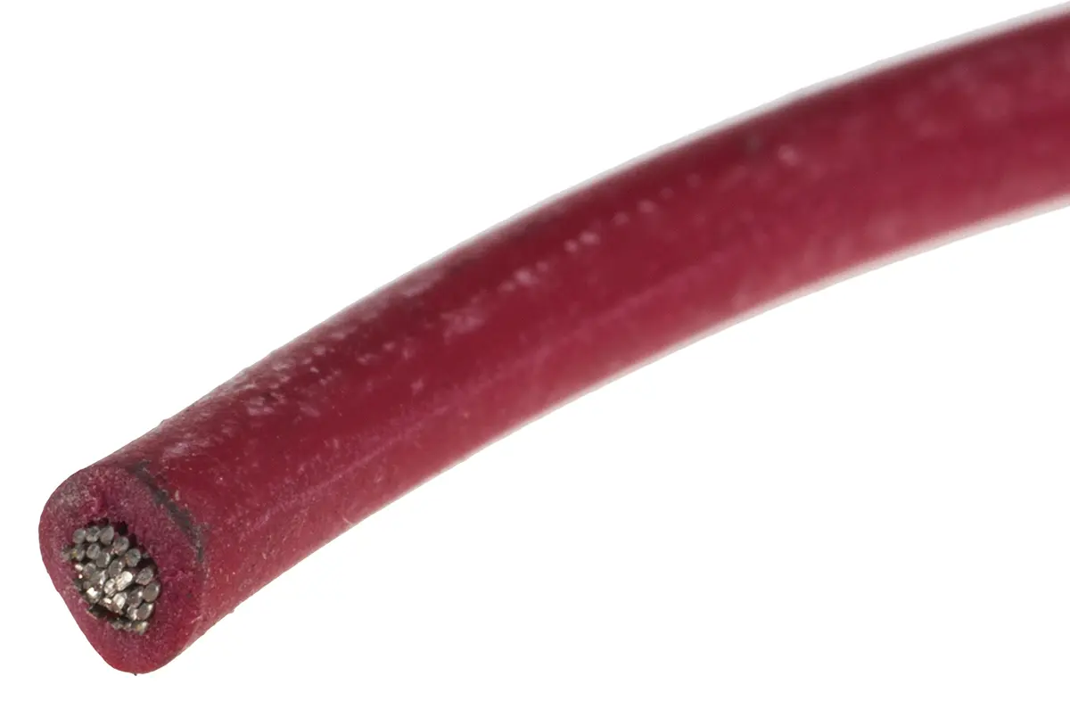 Produktfoto 1 von RS PRO Einzeladerleitung 1 mm² 100m Rot Silikongummi isoliert Ø 2.5mm 32/0.2 mm Litzen