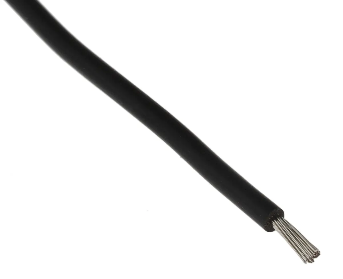 Produktfoto 1 von RS PRO Einzeladerleitung 1 mm² 100m Schwarz Silikongummi isoliert Ø 2.5mm 32/0.2 mm Litzen