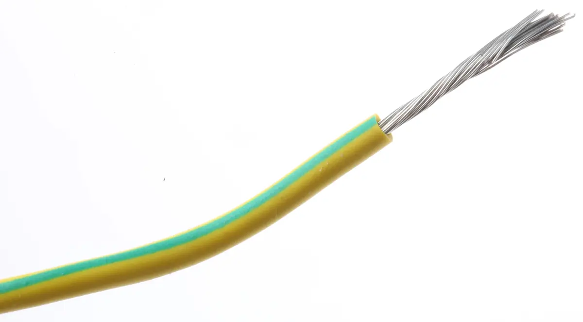 Produktfoto 1 von RS PRO Einzeladerleitung 1 mm² 100m Grün/Gelb Silikongummi isoliert Ø 2.5mm 32/0.2 mm Litzen