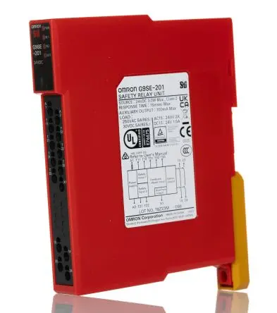 Produktfoto 1 von Omron G9SE Sicherheitsrelais 24V dc, 2 Sicherheitskontakte, Automatisch und manuell G9SE SIL IEC 61508