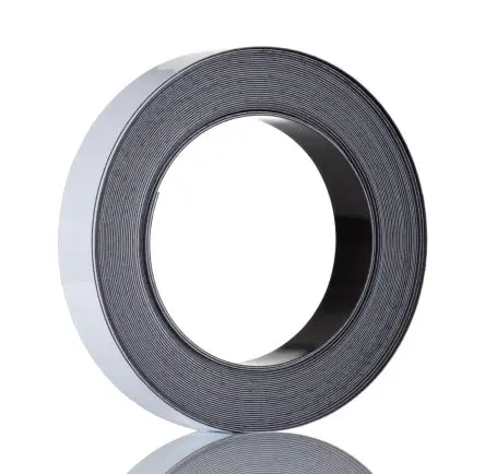 Produktfoto 1 von RS PRO Strontiumferrit Magnetband, glatt, Stärke 0.5 mm B. 20mm, L. 10 m, 28 g/cm²