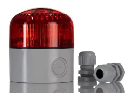 RS PRO 90742 LED, Dauer, Filament/Warnsummer-Licht LED-Signalleuchte 24V ac/dc Rot IP65 Basis / 100 dB 100 dB @ 1m