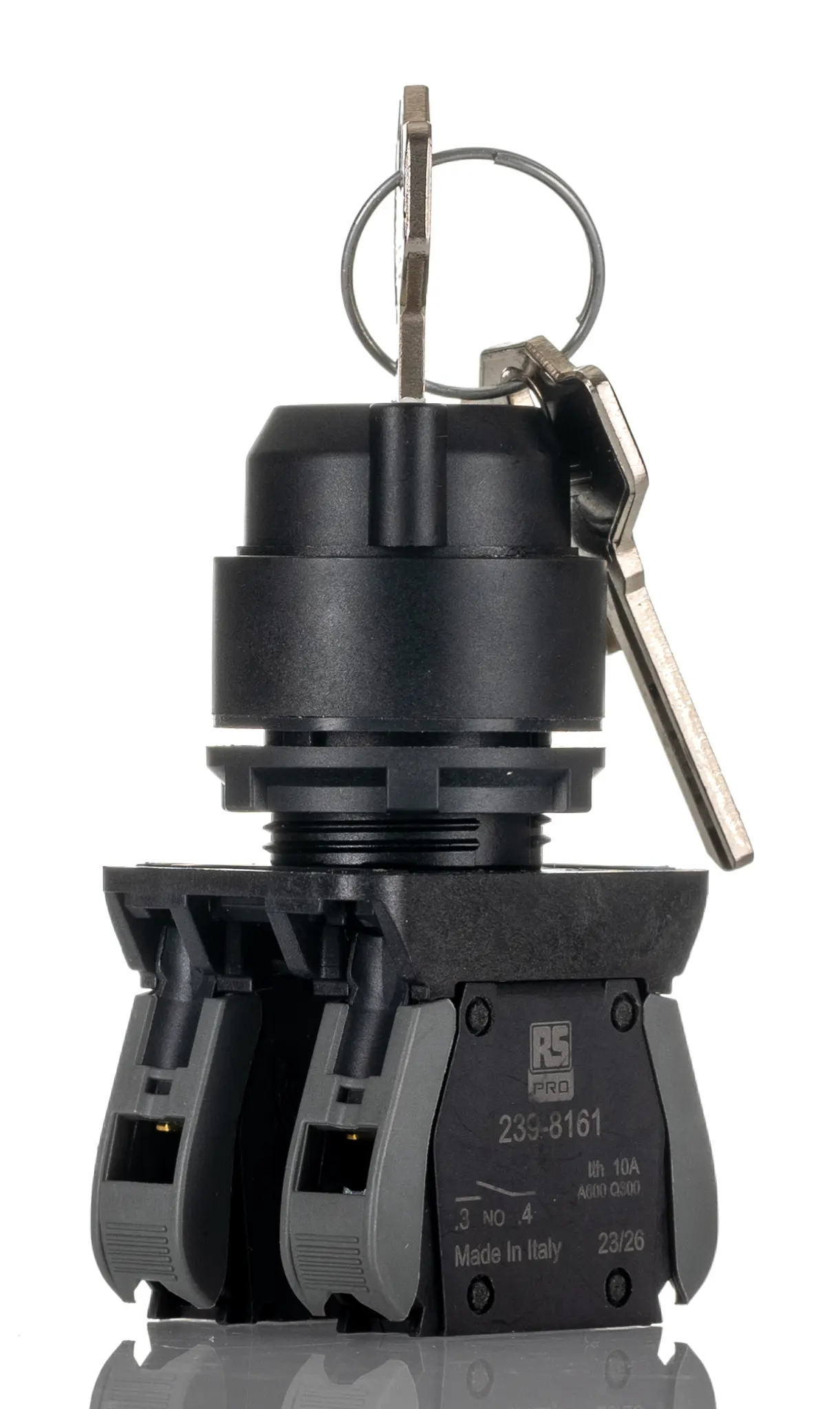 Produktfoto 1 von RS PRO GCX Schlüsselschalter 3-Stufen Knopf 30 mm Beleuchtet IP65, 2 Schließer Wurfwinkel 45 °