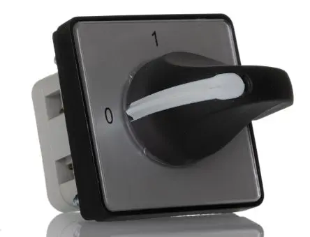 Produktfoto 1 von RS PRO T-000 Nockenschalter 12 A, 1-phasig, 2-Stufen Knopf Schraube, 90 °-Wurfwinkel