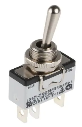 Produktfoto 1 von APEM Panel Kippschalter SPST, Ein-Ein, 24 V dc, 250 V ac, 10A, Stecker