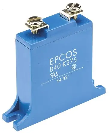 Produktfoto 1 von TDK HighE Varistor, 2.7 nF, 430 V / 300 A 710 V, 40000 A max., Ø 40 mm, 14 mm, L. 60 mm