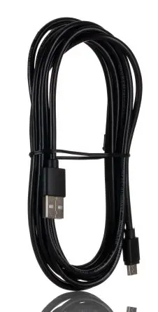 Produktfoto 1 von RS PRO Stecker USB-Kabel, USB Typ A Stecker / Micro-USB Typ B, 3 m USB 2.0 Schwarz