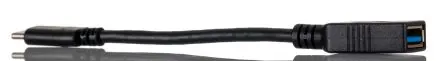 Produktfoto 1 von RS PRO Stecker USB-Adapter, USB Typ C Buchse / USB Typ A, 150 mm Schwarz