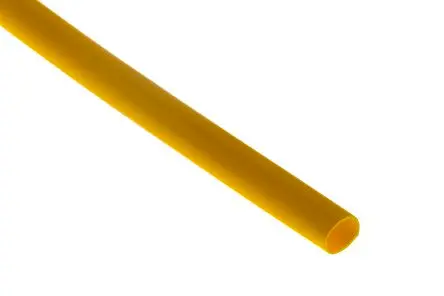 Produktfoto 1 von RS PRO Wärmeschrumpfschlauch, Polyolefin Gelb, Ø 6.4 mm Schrumpfrate 2:1, Länge 1.2m