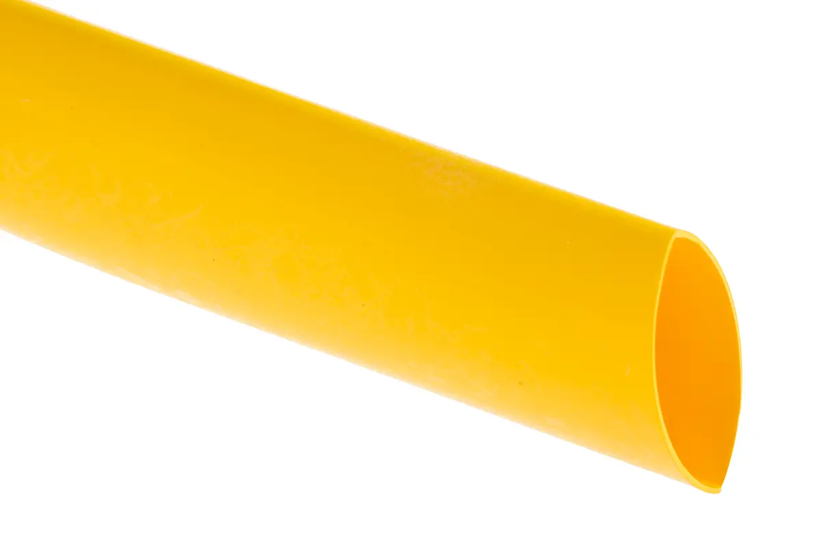 Produktfoto 1 von RS PRO Wärmeschrumpfschlauch, Polyolefin Gelb, Ø 25.4 mm Schrumpfrate 2:1, Länge 1.2m