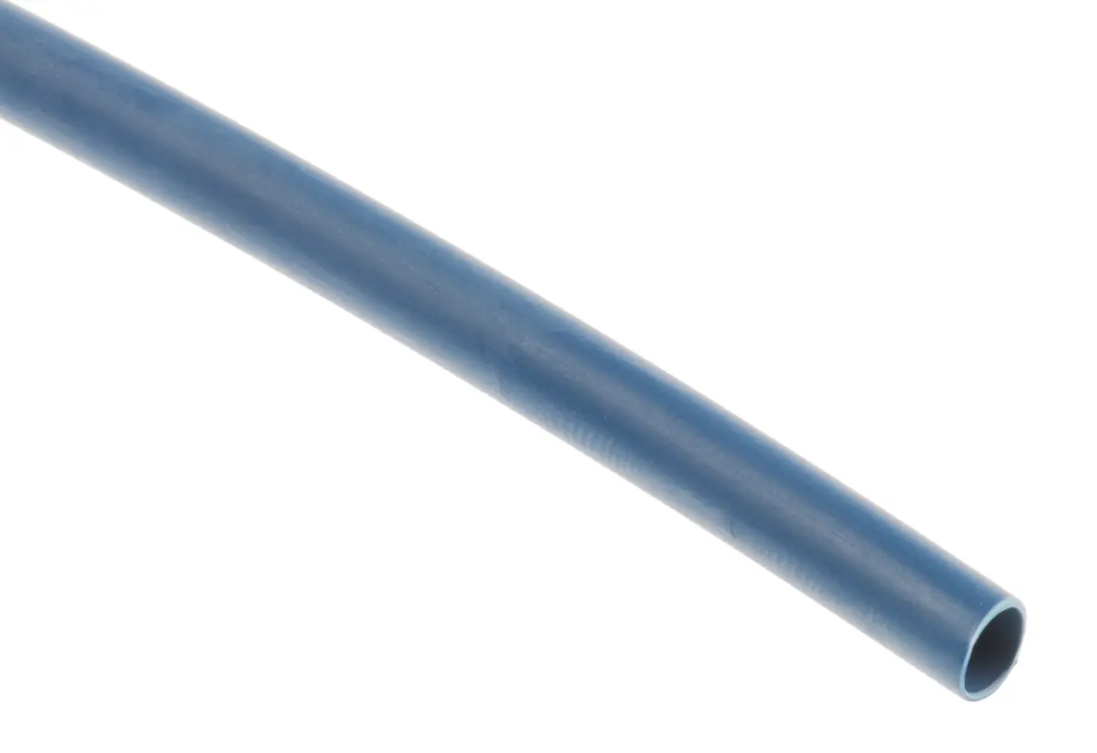 Produktfoto 1 von RS PRO Wärmeschrumpfschlauch, Polyolefin Blau, Ø 3.2 mm Schrumpfrate 2:1, Länge 1.2m