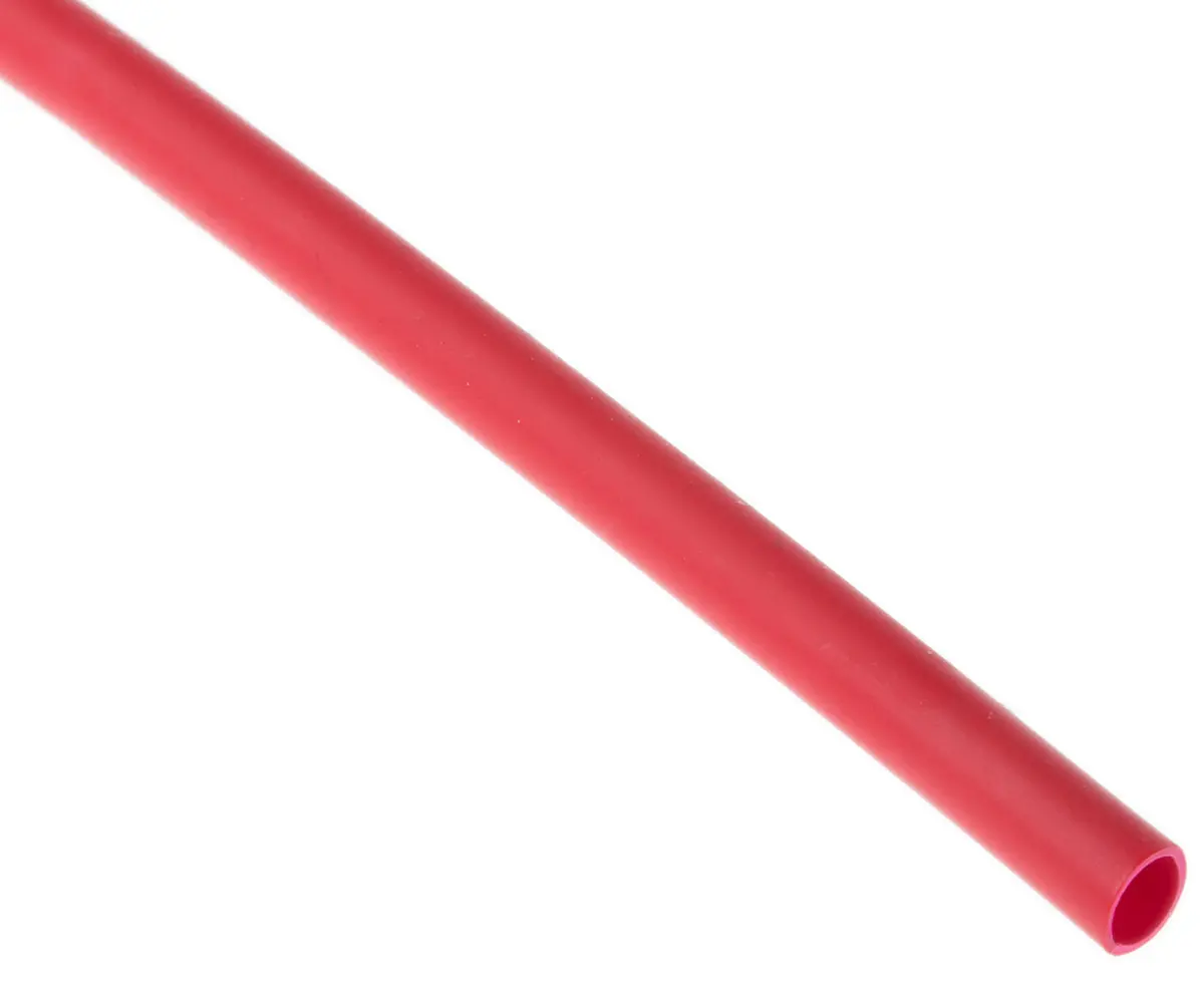Produktfoto 1 von RS PRO Wärmeschrumpfschlauch, Polyolefin Rot, Ø 2.4 mm Schrumpfrate 2:1, Länge 1.2m