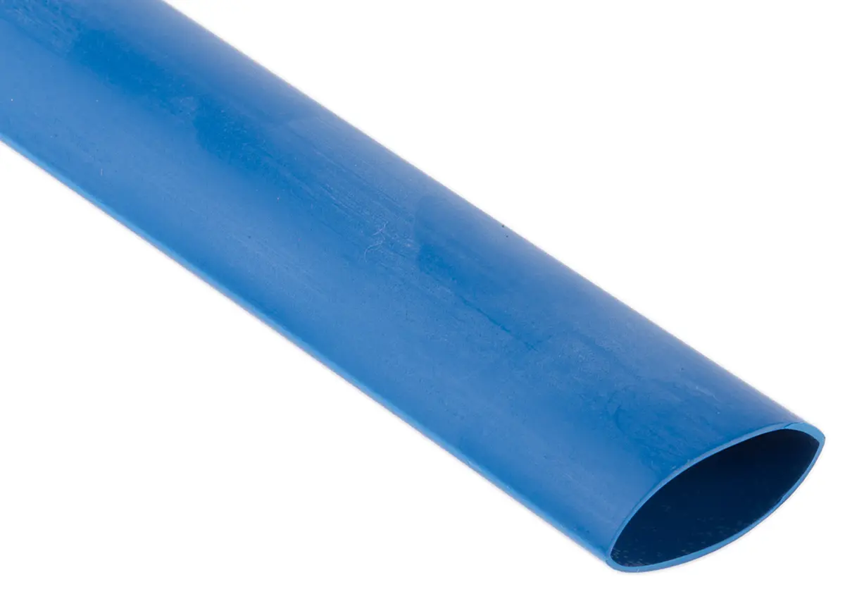 Produktfoto 1 von RS PRO Wärmeschrumpfschlauch, Polyolefin Blau, Ø 12.7 mm Schrumpfrate 2:1, Länge 1.2m