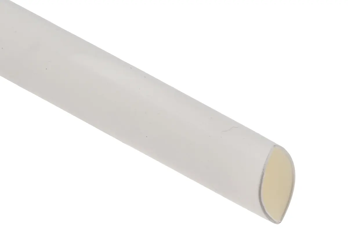 Produktfoto 1 von RS PRO Wärmeschrumpfschlauch, Polyolefin Weiß, Ø 9.5 mm Schrumpfrate 2:1, Länge 1.2m