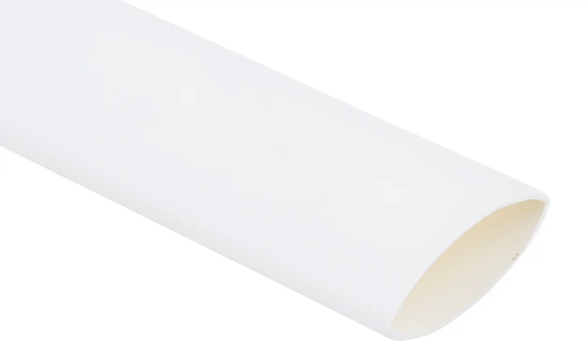Produktfoto 1 von RS PRO Wärmeschrumpfschlauch, Polyolefin Weiß, Ø 12.7 mm Schrumpfrate 2:1, Länge 1.2m