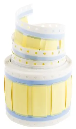 Produktfoto 1 von TE Connectivity Wärmeschrumpf-Etiketten B. 50 mm für Standard-Büroausstattung 250 Per Pack auf Gelb 50 mm Weiß