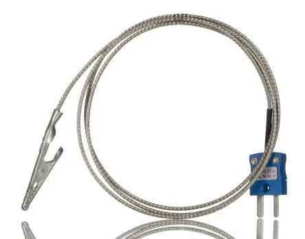 Produktfoto 1 von RS PRO Crocodile Clip Thermocouple Edelstahl Krokodilklemme-Thermoelement Typ K x 1 m -50 °C → 250 °C