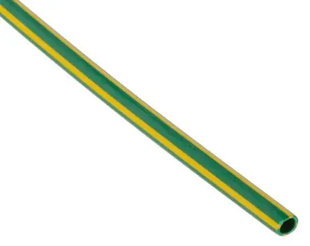 Produktfoto 1 von RS PRO Wärmeschrumpfschlauch, Polyolefin Gelb, Grün, Ø 2.4 mm Schrumpfrate 2:1, Länge 1.2m