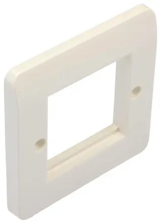 Produktfoto 1 von HellermannTyton Connectivity HTC RJ45 Einfach-Abdeckrahmen Weiß, 1 x 12-fach Auslass Gerade